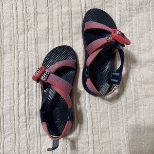 Chaco Kids Single Strap Sandals - Red and Blue